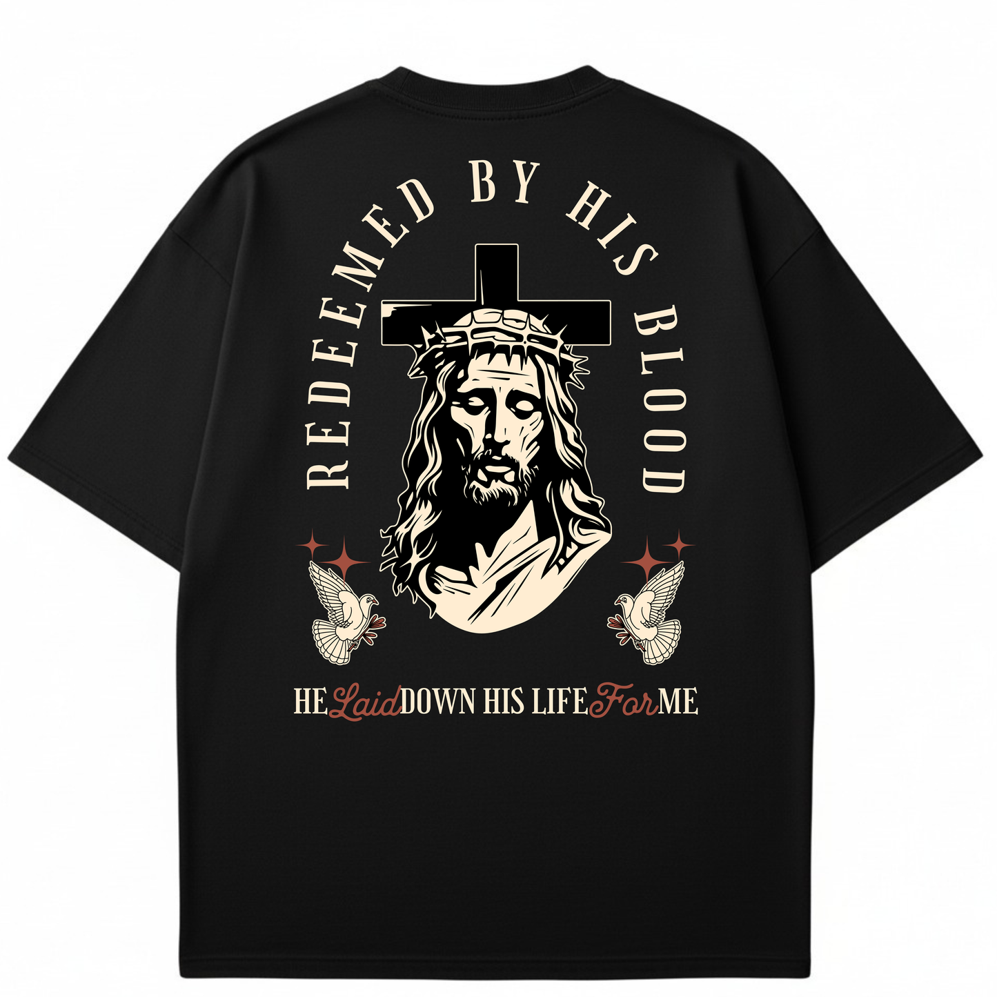 Redeemed by His Blood Christian- T-shirt
